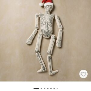 Festive Skeleton Wall Decor with Santa Hat